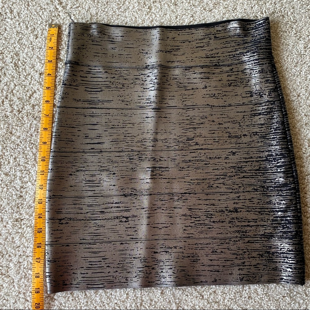 BCBG Metallic High Waisted Mini Skirt